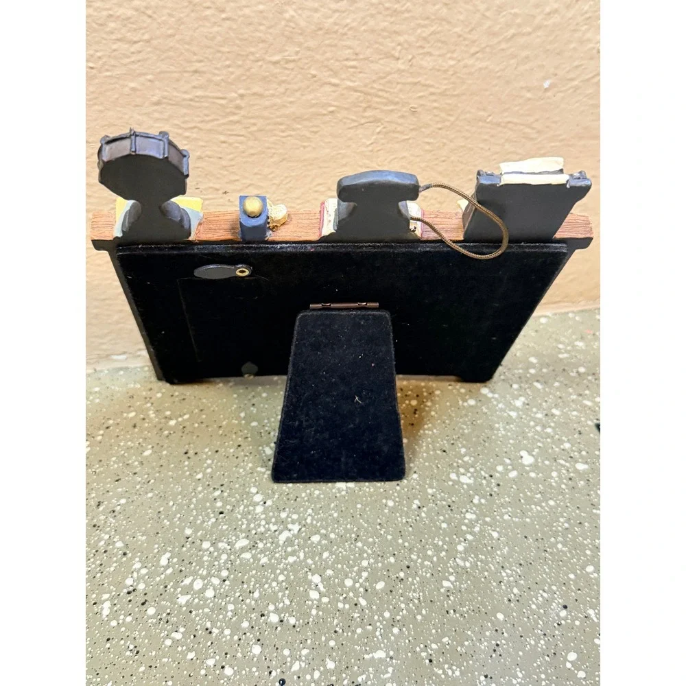 Vintage Style Roll Top Desk Picture Frame Typewriter Rotary Phone 3D Resin 5x3.5